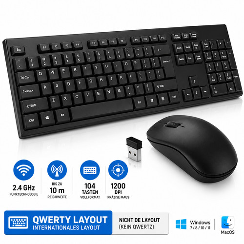 Kabellose tastatur maus set - maus,