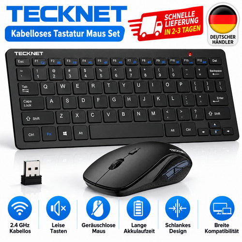 Tecknet wireless tastatur - tecknet,